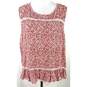 Mauve Women's Quinn Floral Lace Peplum Shirt Size Large